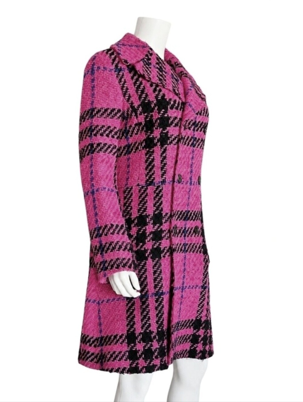 JUNYA WATANABE COMME DES GARCONS | FW01 Pink Plaid Wool Coat Size Medium - Picture 4 of 9